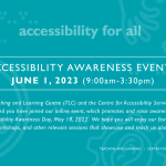 Accessibility Awareness Event - June 1, 2023 - SAVE THE DATE