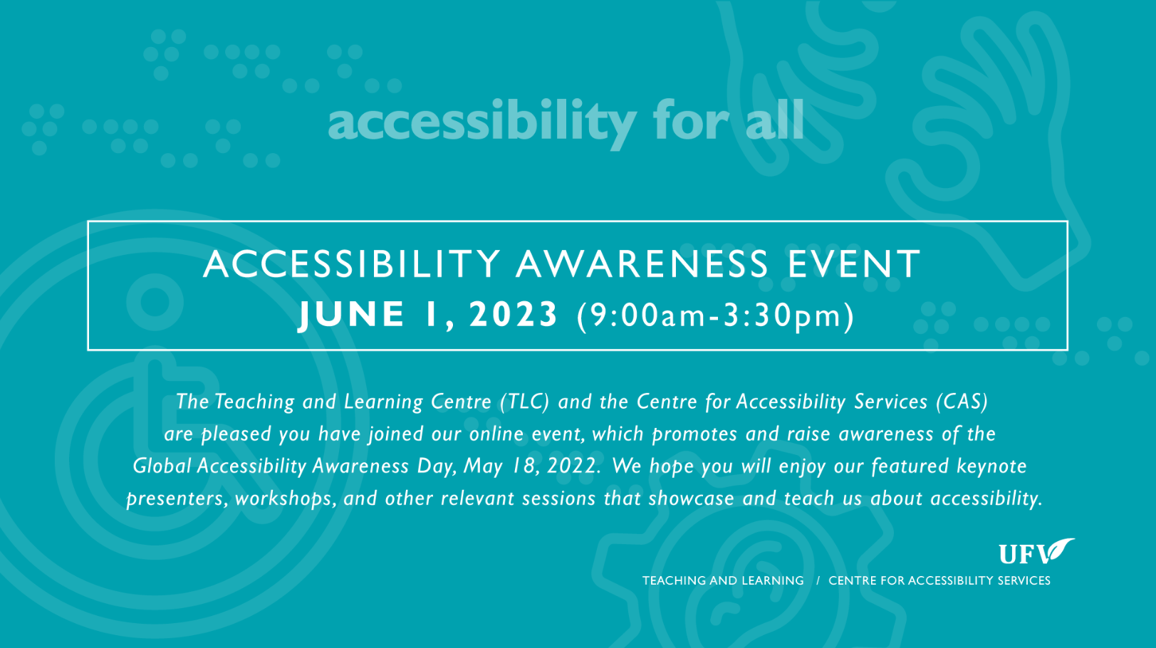 Accessibility Awareness Event - June 1, 2023 - SAVE THE DATE