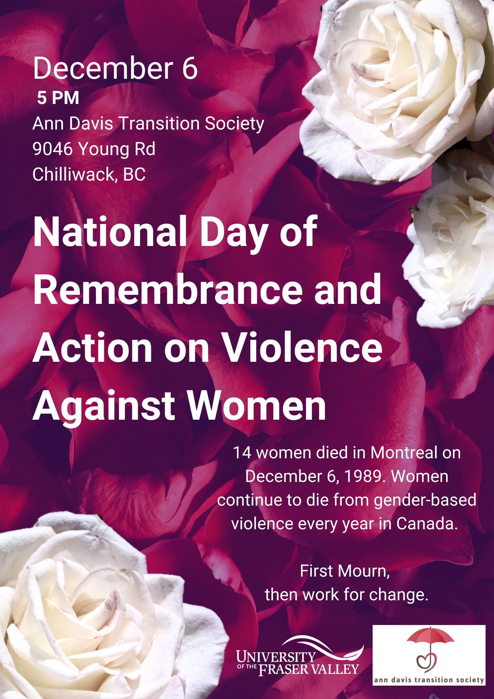 Candlelit Vigil (Chilliwack) - National Day of Awareness and Action on Violence Against Women